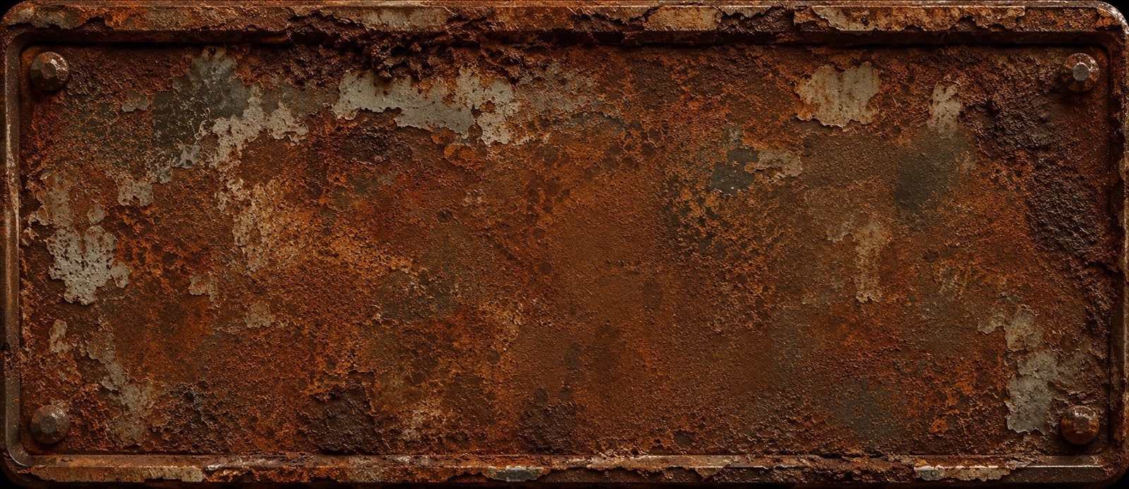 Placa de metal enferrujada